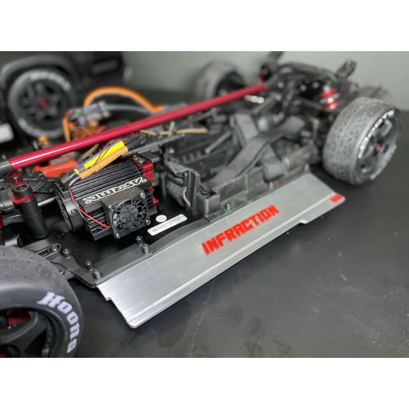 Side Skirt With Body Lock Aluminum/Acrylic Insert V3 for ARRMA Infraction 1/7