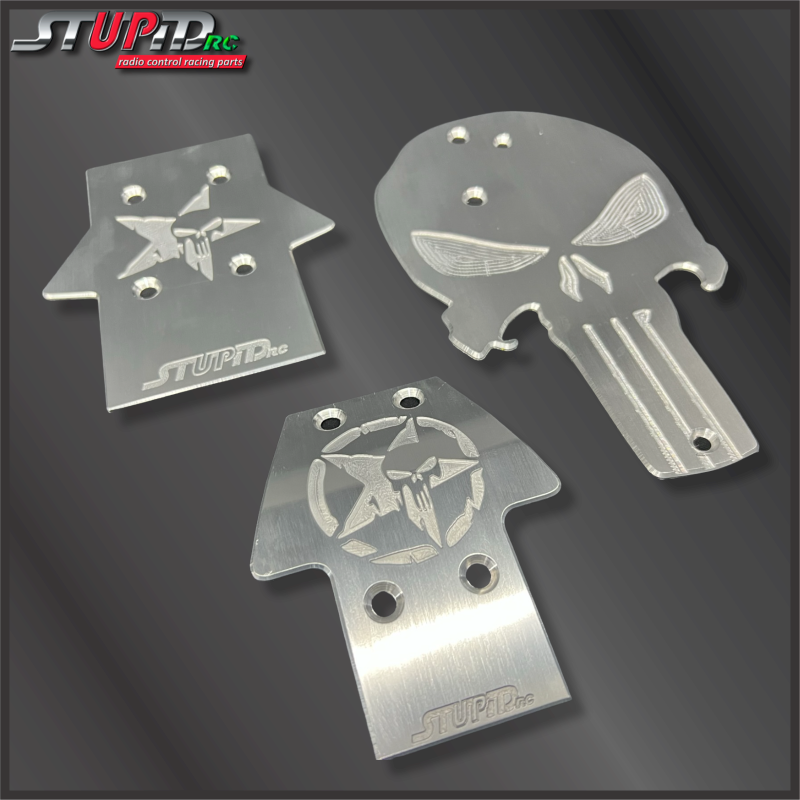 Losi 5ive-T 2.0 Aluminum Skid Plates SKULL Edition