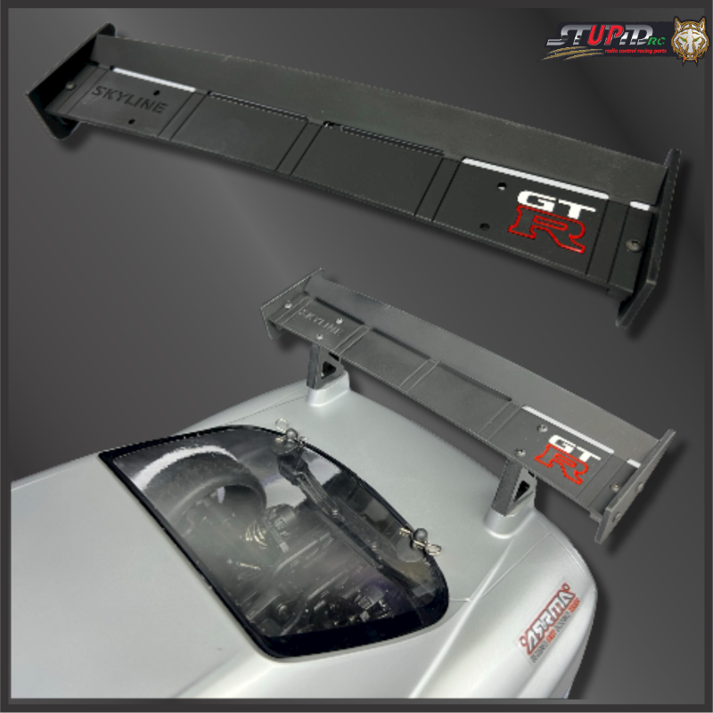 Protoform Skyline GTR 1/7 Compatible Aluminum BLACK Rear Wing fits ARRMA Felony / Infraction