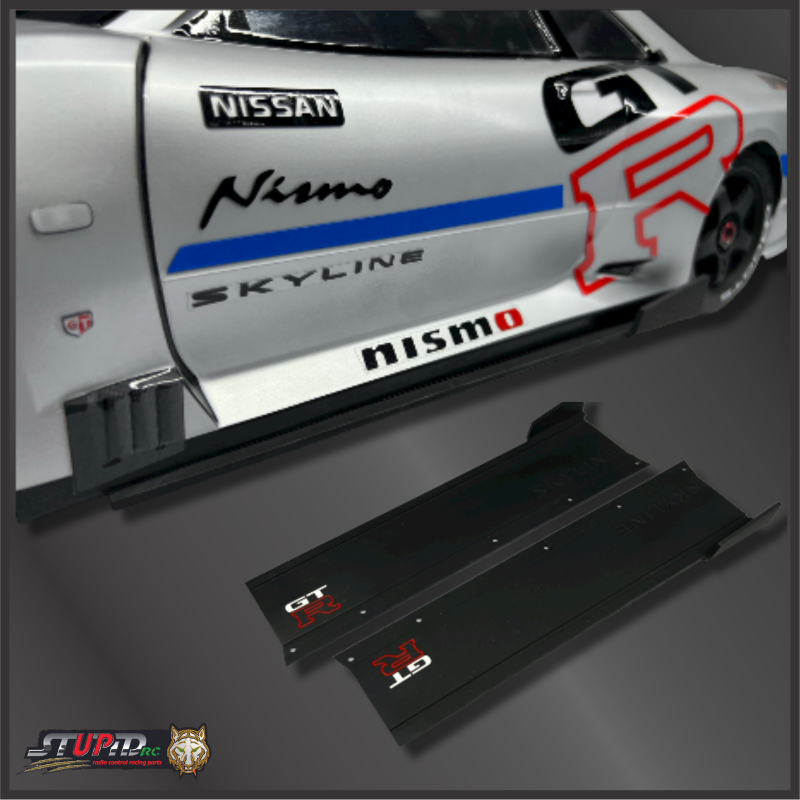 Protoform Skyline GTR 1/7 Compatible Aluminum BLACK Side Skirts fits ARRMA Felony / Infraction