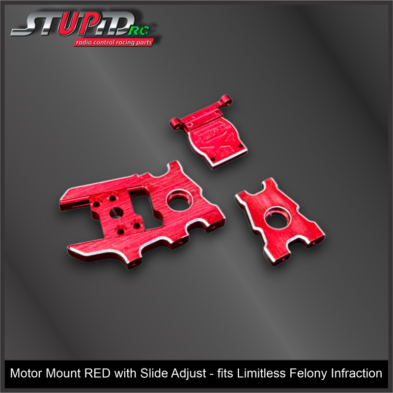 Motor Mount RED with Slide Adjust - fits Limitless Infraction Felony
